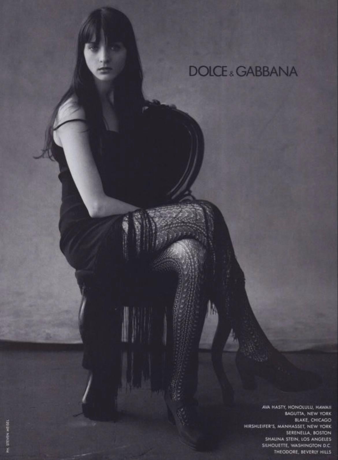 H/W 1993 Dolce & Gabbana Laufsteg Schwarzes Marineblaues Fransen-Kleid im Flapper-Stil im Zustand „Hervorragend“ im Angebot in West Hollywood, CA