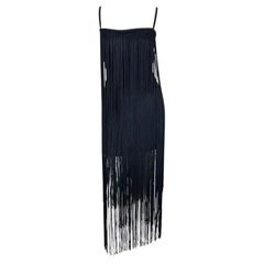 A/I 1993 Dolce & Gabbana - Vestito stile Flapper con frange nere e marroni