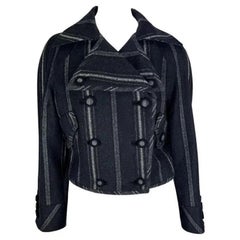 F/W 1993 Gianni Versace Veste de défilé à rayures grises et noires