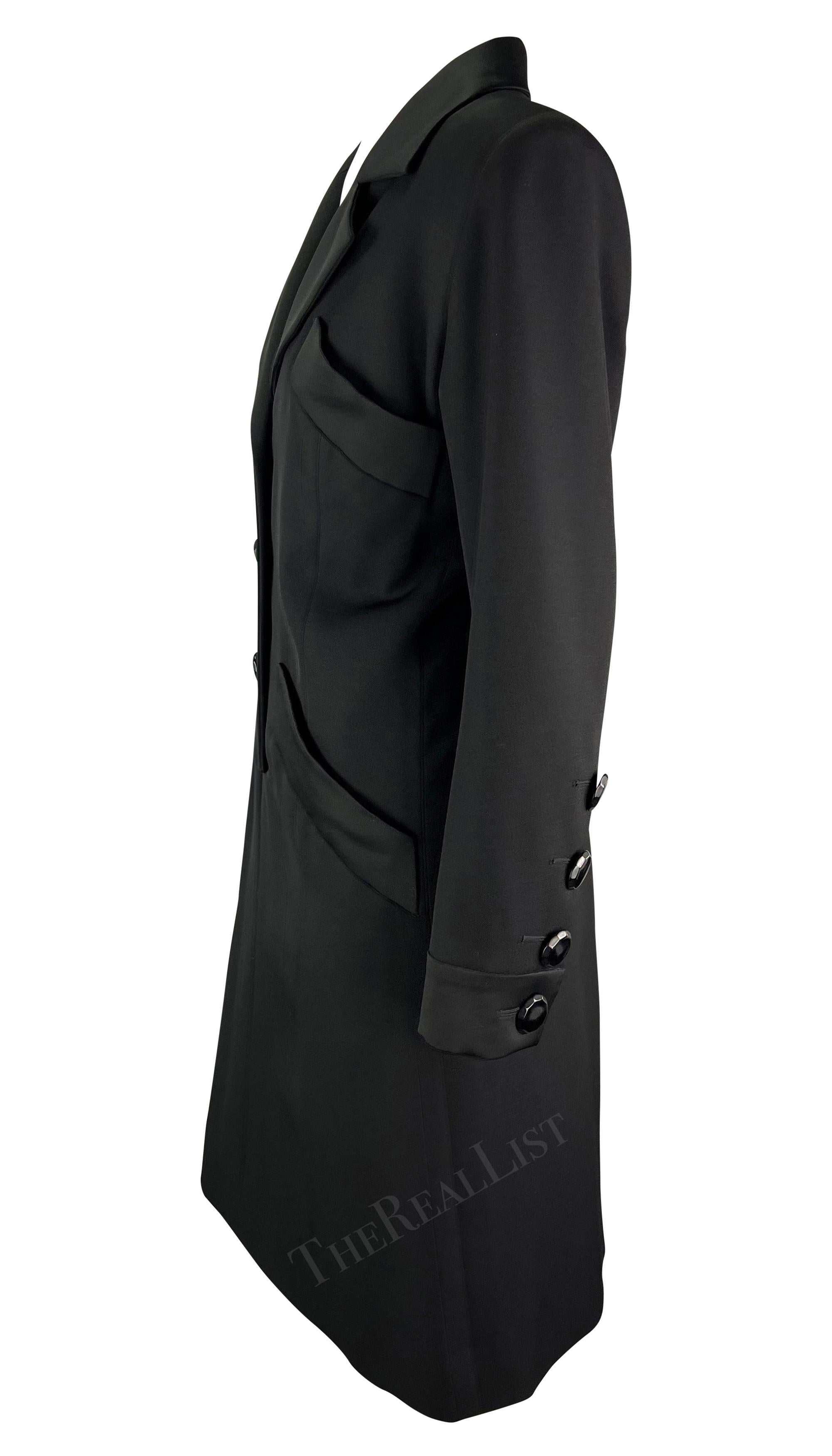 F/W 1993 Yves Saint Laurent Runway Black Tuxedo Shirt Dress  For Sale 1