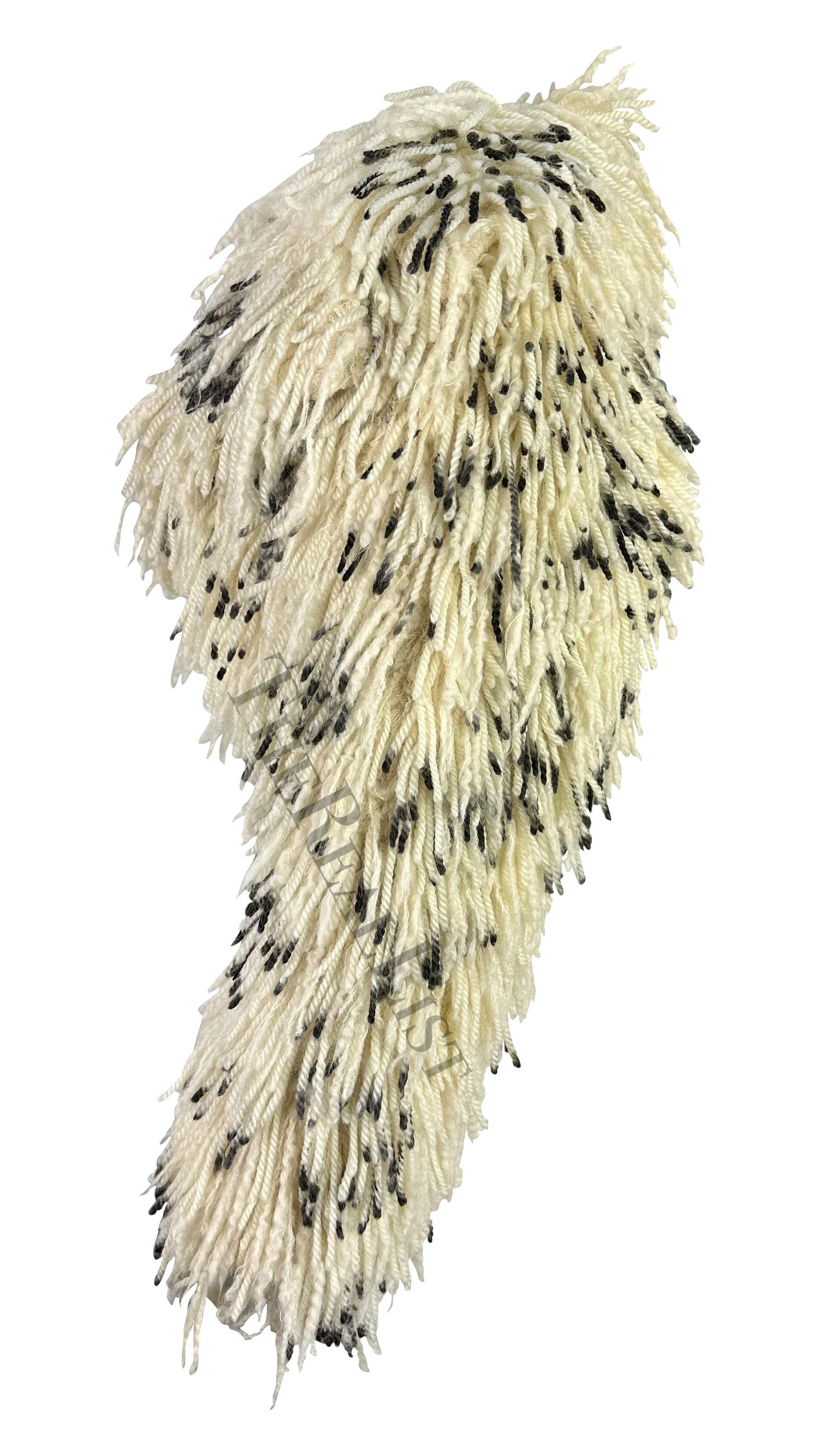 Manteau boléro court à franges blanc et noir Atelier Versace Haute Couture, A/H 1994 Excellent état - En vente à West Hollywood, CA