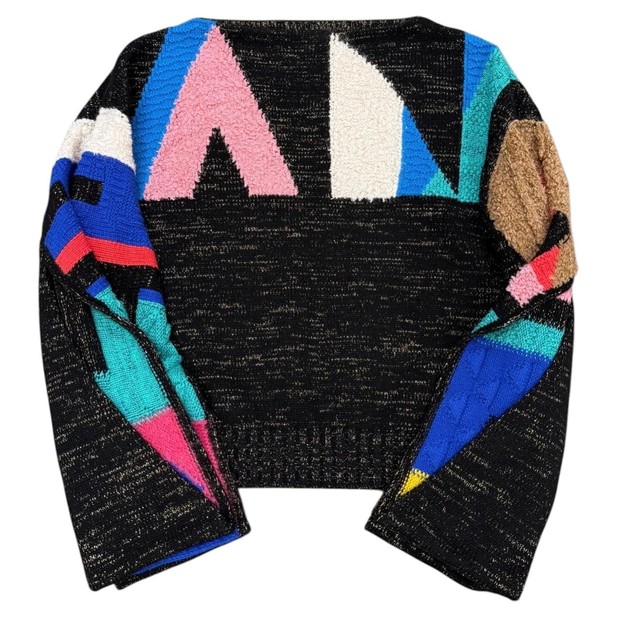 F/W 1994 Chanel geometric color-block intarsia sweater