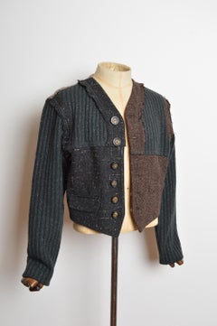 F/W 1994 Dolce & Gabbana Pasarela Hombre Chaqueta de punto patchwork