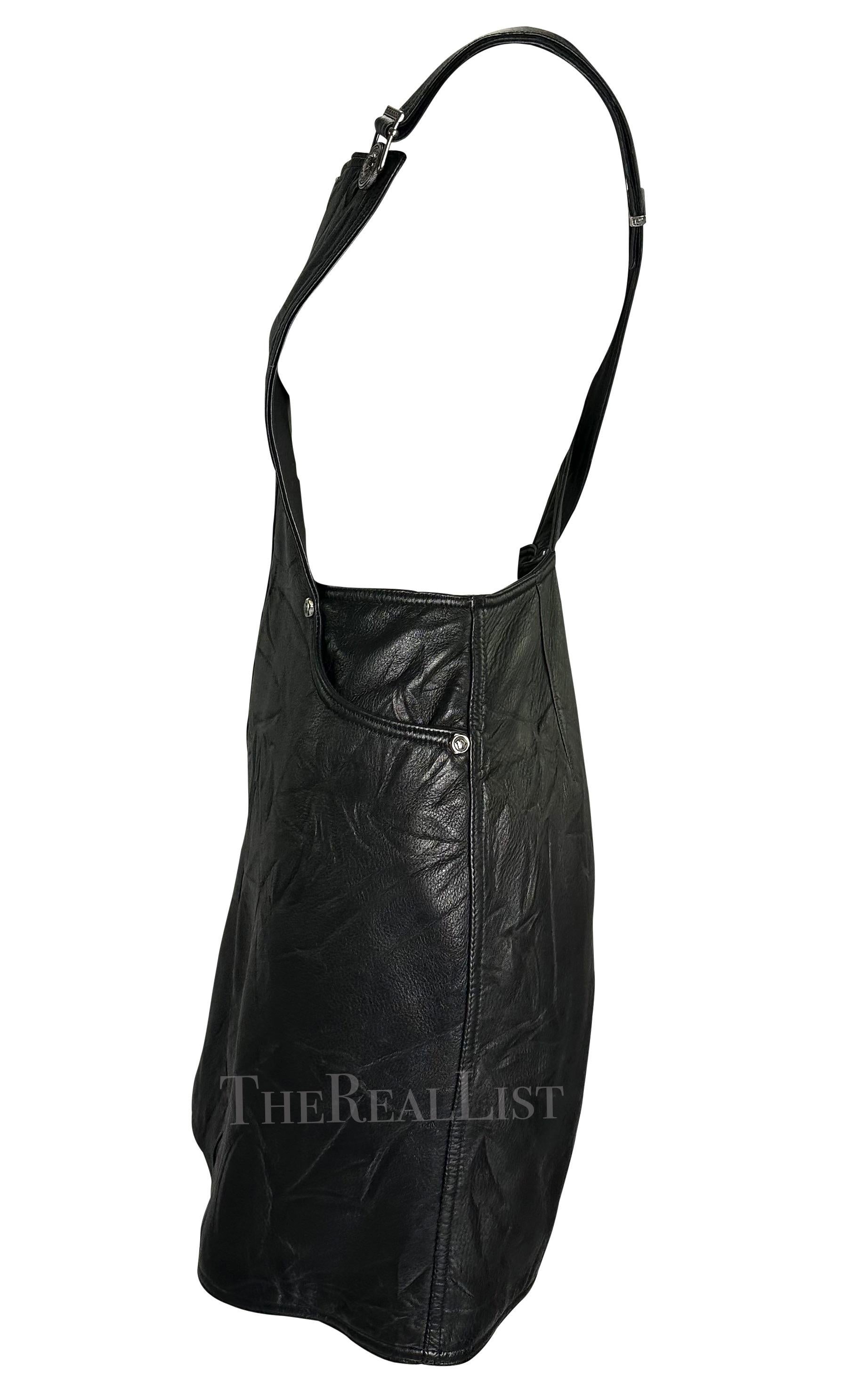 leather overall dress