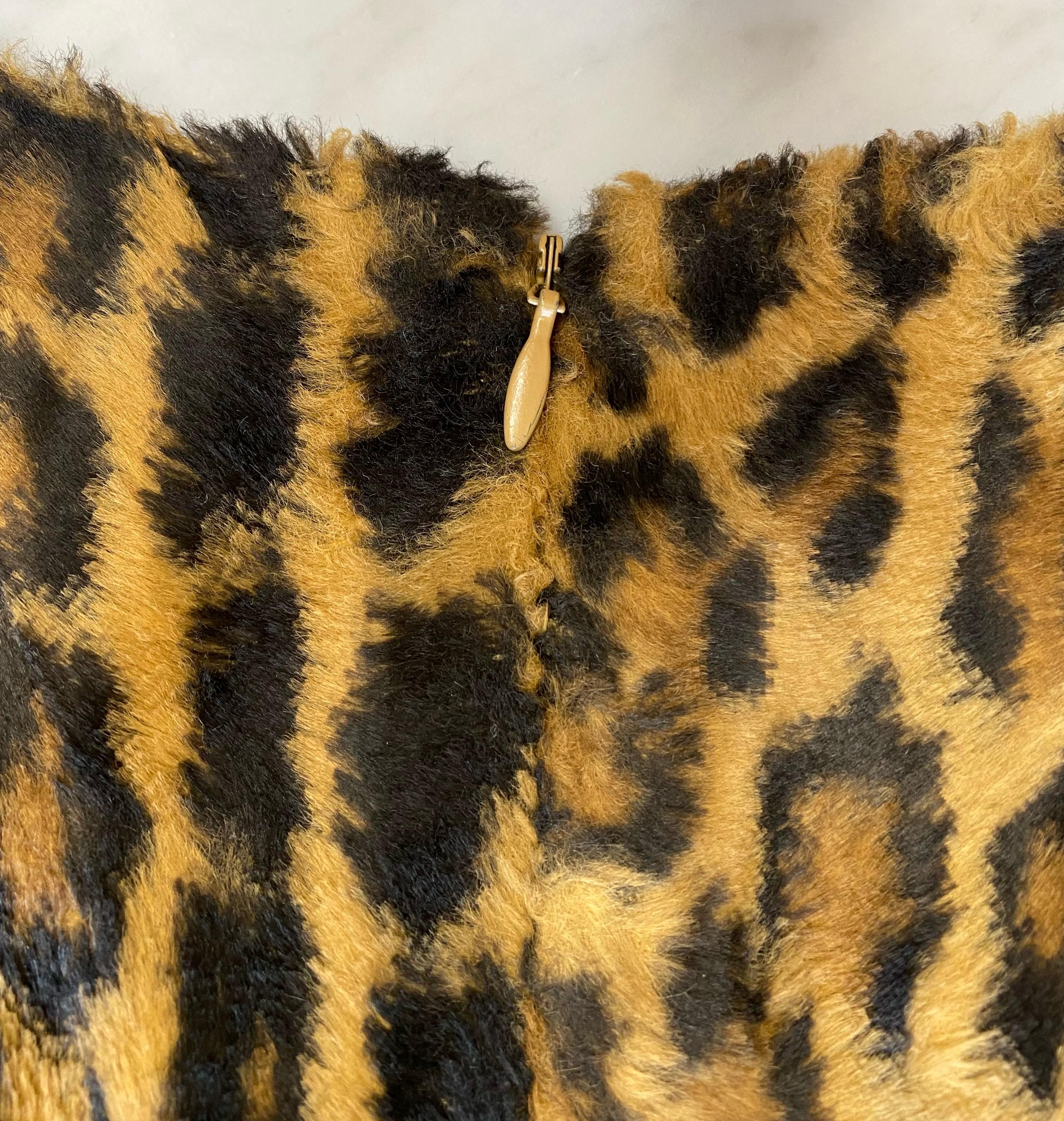 Black F/W 1994 Gianni Versace Couture Cheetah Print Mini Dress Documented