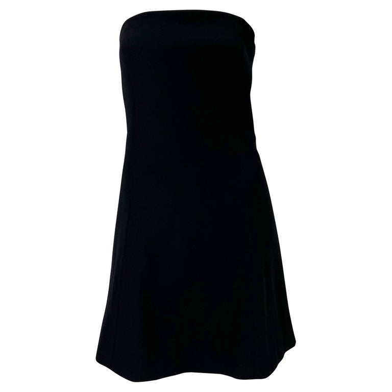 F/W 1994 Gianni Versace Couture Black Wool Corseted Mini Dress For Sale ...