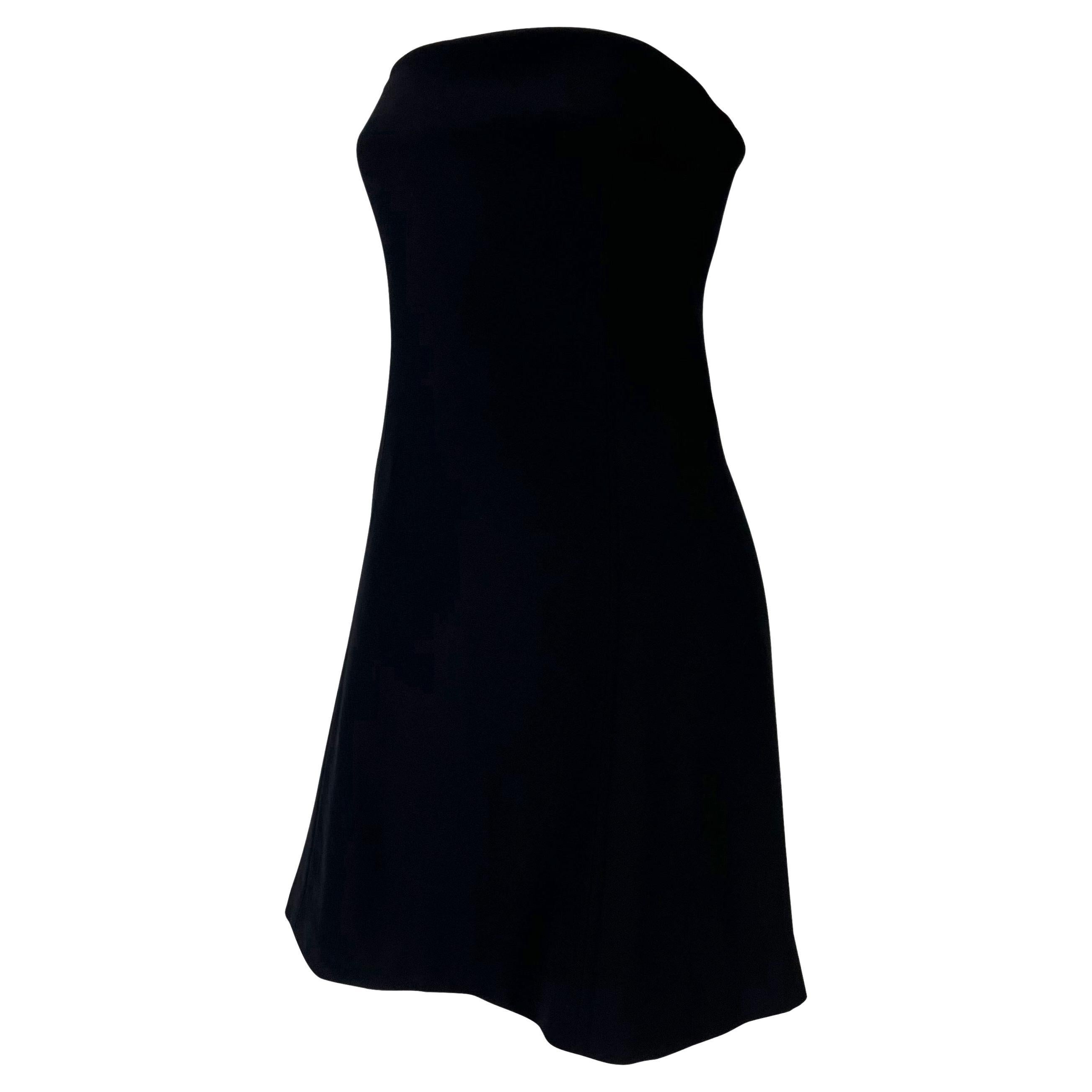 Mini-robe corsetée en laine noire Gianni Versace Couture, A/H 1994 en vente