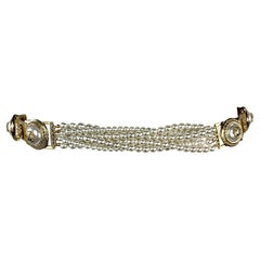 Used F/W 1994 Gianni Versace Medusa Faux Pearl Patent Leather Belt