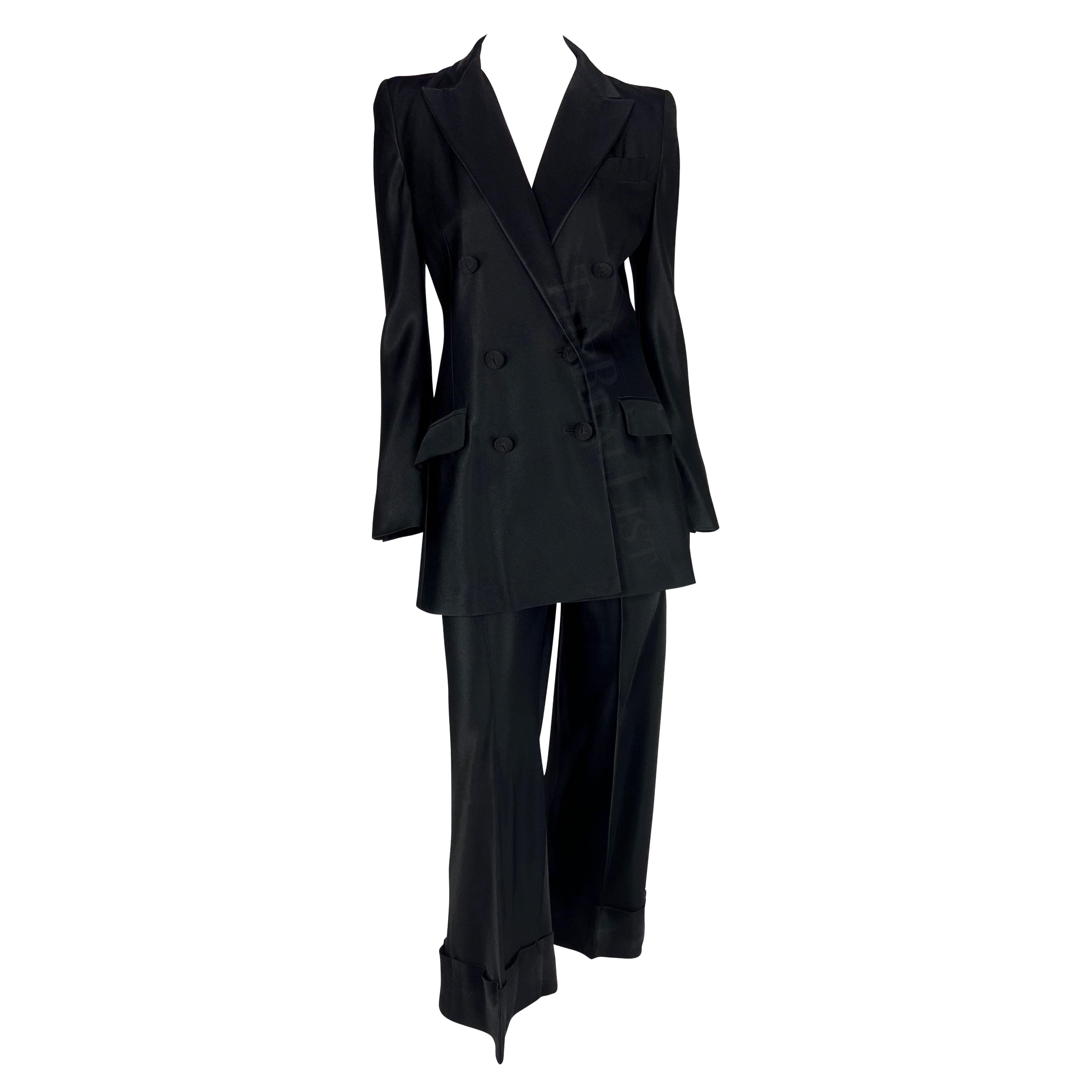F/W 1994 John Galliano Double Breasted Oversized Silk Runway Suit For Sale