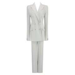 F/W 1994 John Galliano Runway Iceberg Blue Satin Double Breasted Oversized Suit