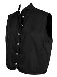 F/W 1994 Prada Black Nylon Sleeveless Vest Nehru Jacket
