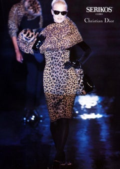 F/W 1995 Christian Dior by Gianfranco Ferré Leopard Print Embroidered Dress