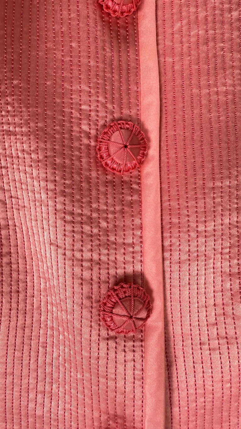 F/W 1995 Christian Dior by Gianfranco Ferré Runway Pink Satin Mohair Jacket For Sale 3