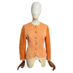 Vintage F/W 1995 Christian Dior by Gianfranco Ferré Tangerine Orange Silk Mohair Jacket