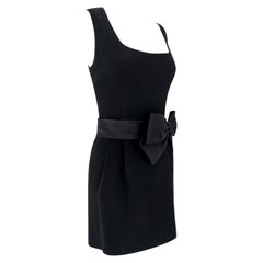 F/W 1995 Dolce & Gabbana Runway Black Satin Bow Sleeveless Mini Dress