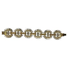 F/W 1995 Gianni Versace Ad Gold Tone Greek Key Link Rhinestone Bracelet