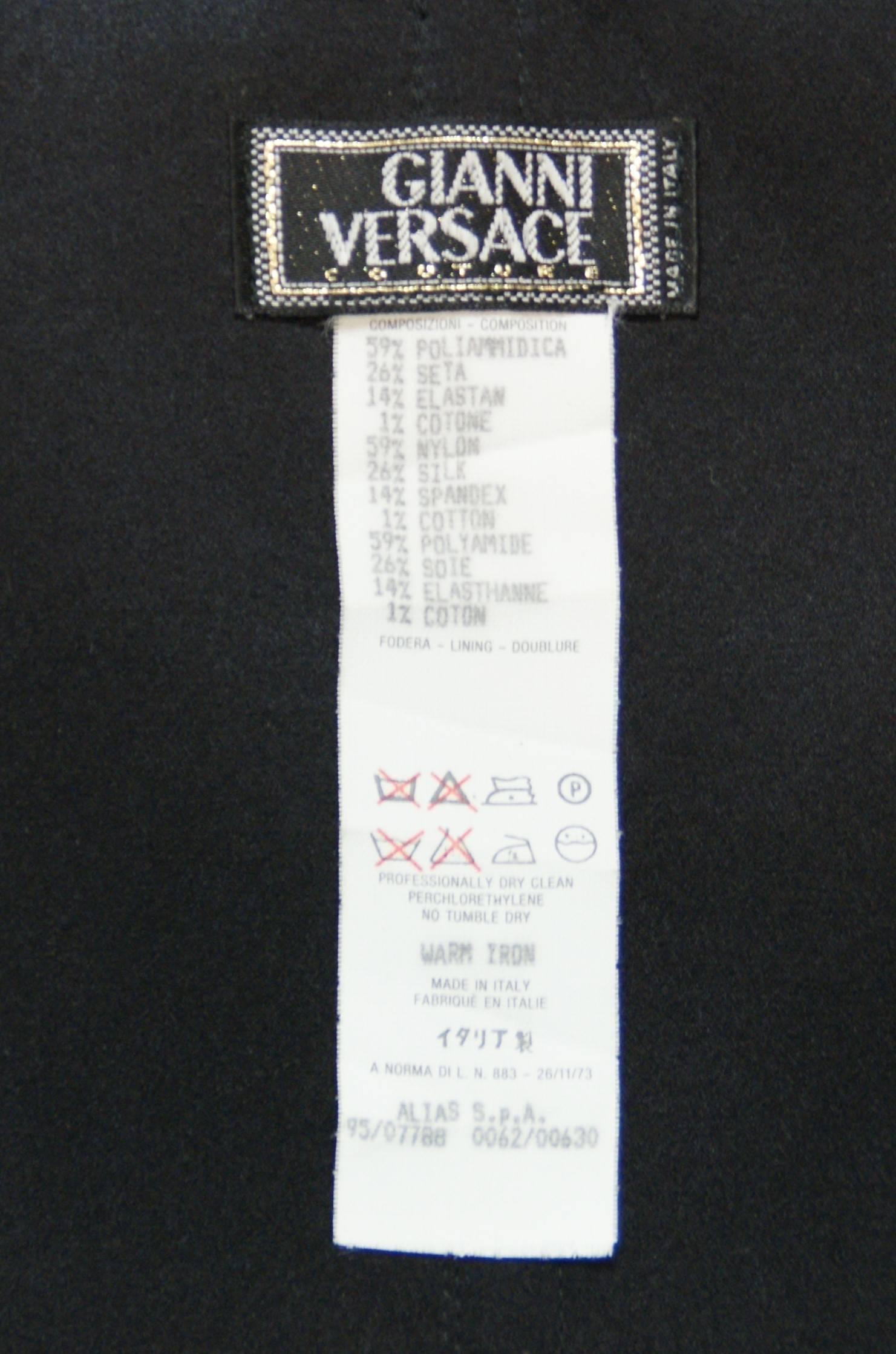 F/W 1995 Gianni Versace Black Bustier Velvet Silk Column Sheer Gown Dress 3