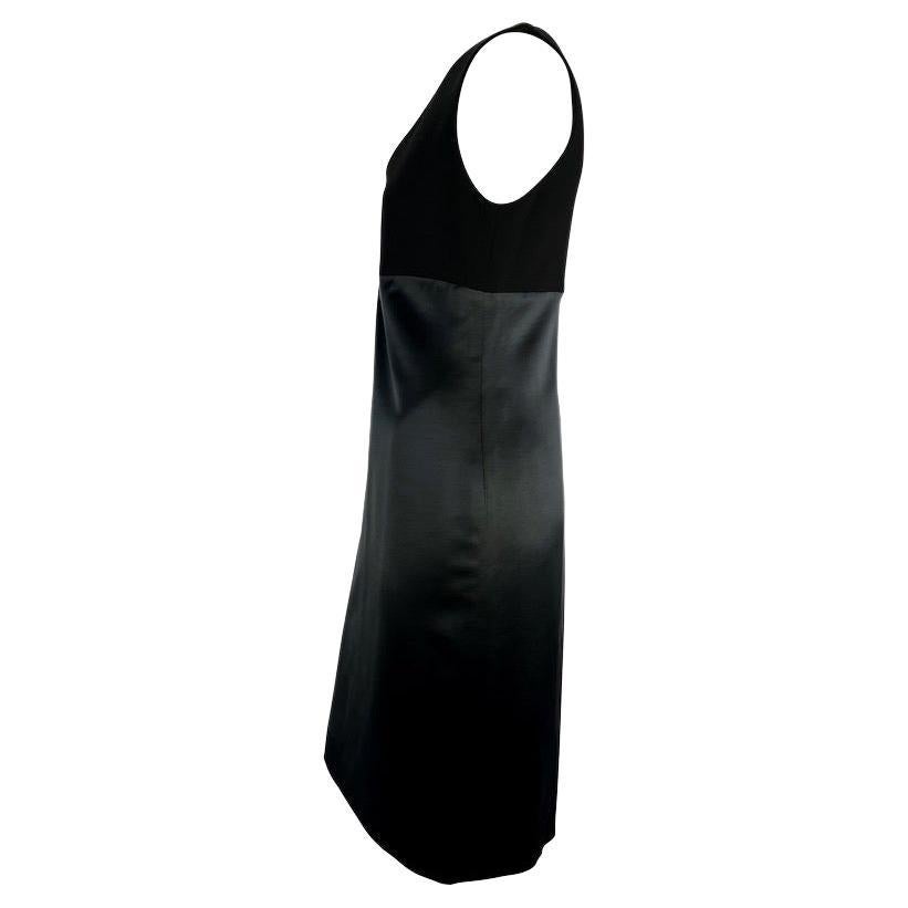 F/W 1995 Gianni Versace Couture Black Satin Skirt Bodycon Sleeveless Dress For Sale 1