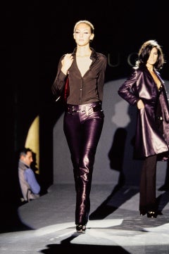 F/W 1995 Gucci by Tom Ford Medium Silver Horsebit Burgundy Patent Leather Belt