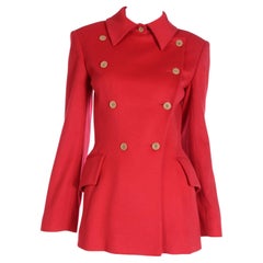 F/W 1995 Isaac Mizrahi Red Double Breasted Jacket