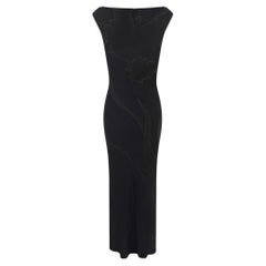 F/W 1995 John Galliano 'Dolores' Seamless Carnation Black Satin Crepe Gown FR40