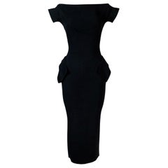 F/W 1995 John Galliano Runway 'Delores' Pin-Up Black Crepe Dress
