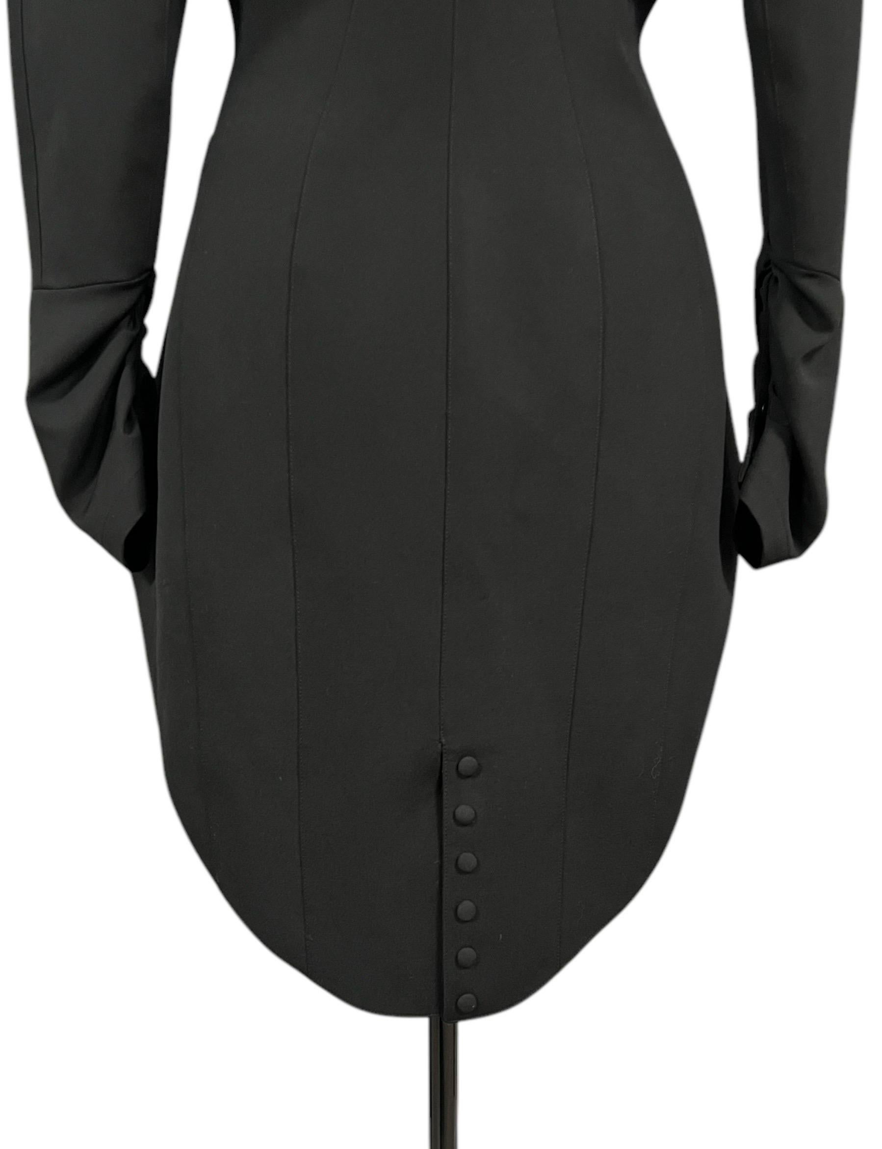 F/W 1995 Thierry Mugler Black Iconic Sculptural Archival Runway Jacket For Sale 12