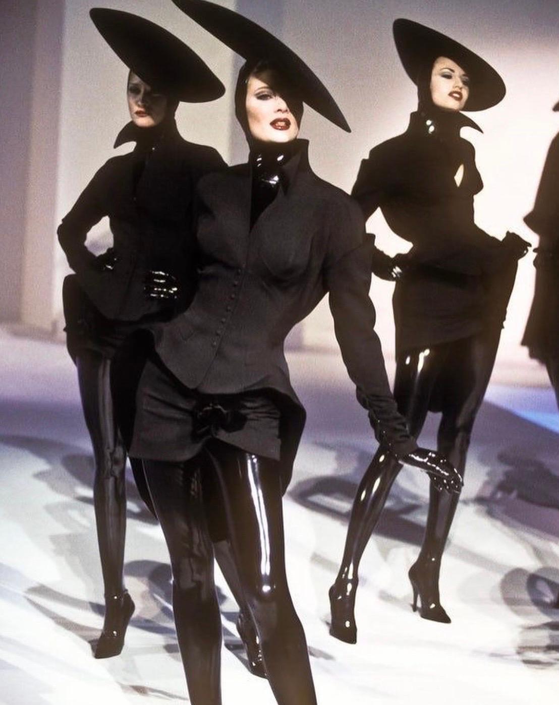 Iconic and collectible Thierry Mugler black jacket from the Fall Winter 1995 
