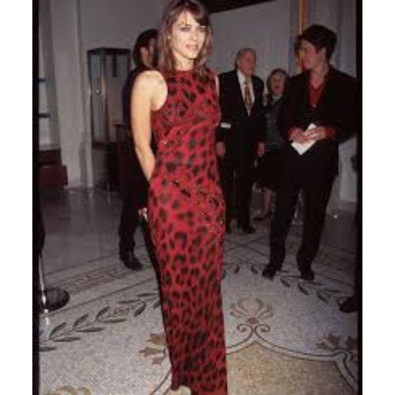 F/W 1996 Atelier Versace Red Leopard Evening Gown Sz: 42 For Sale 2