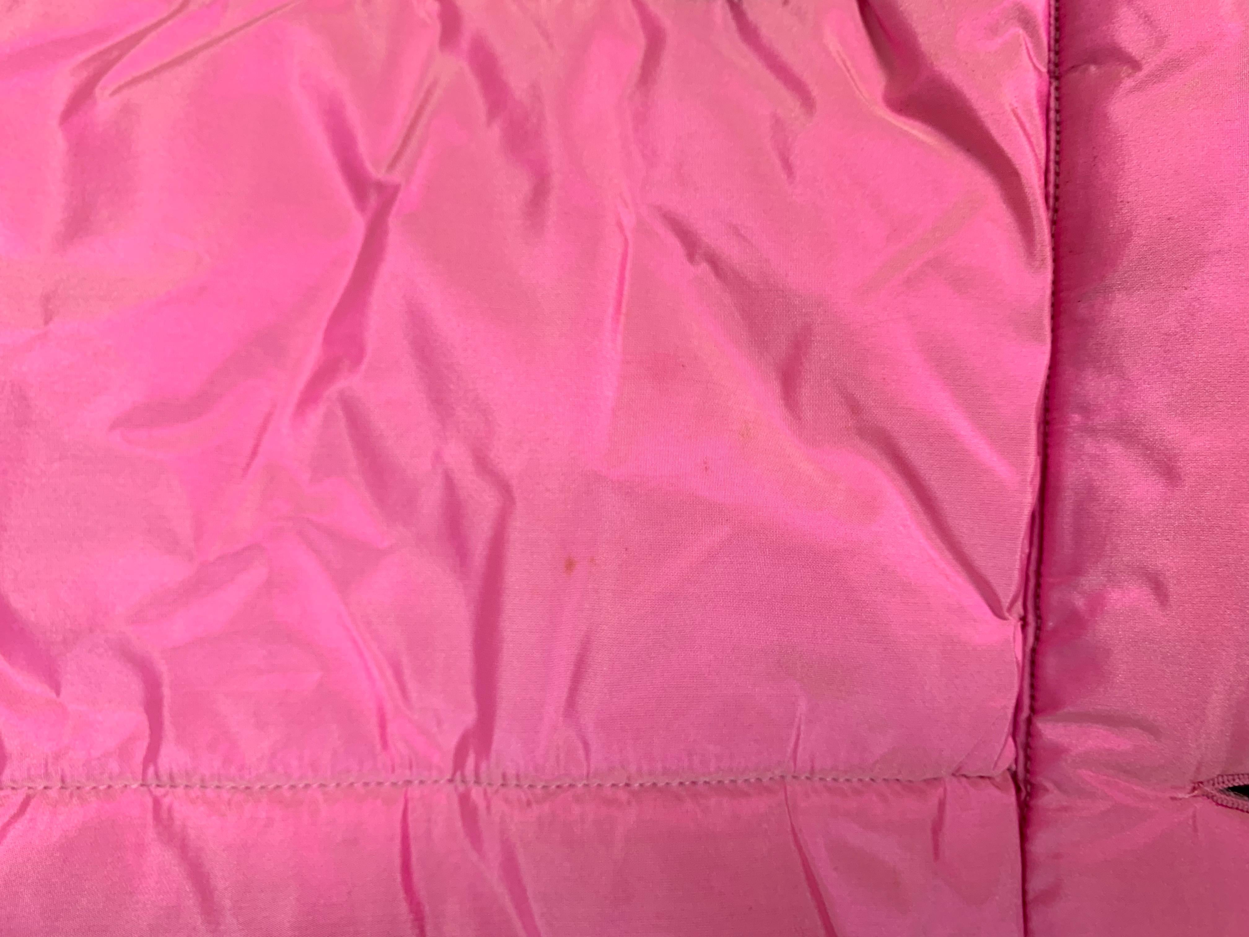 F/W 1996 Chanel Iridescent Pink Logo Gripoix Buttons Long Down Jacket Coat 2