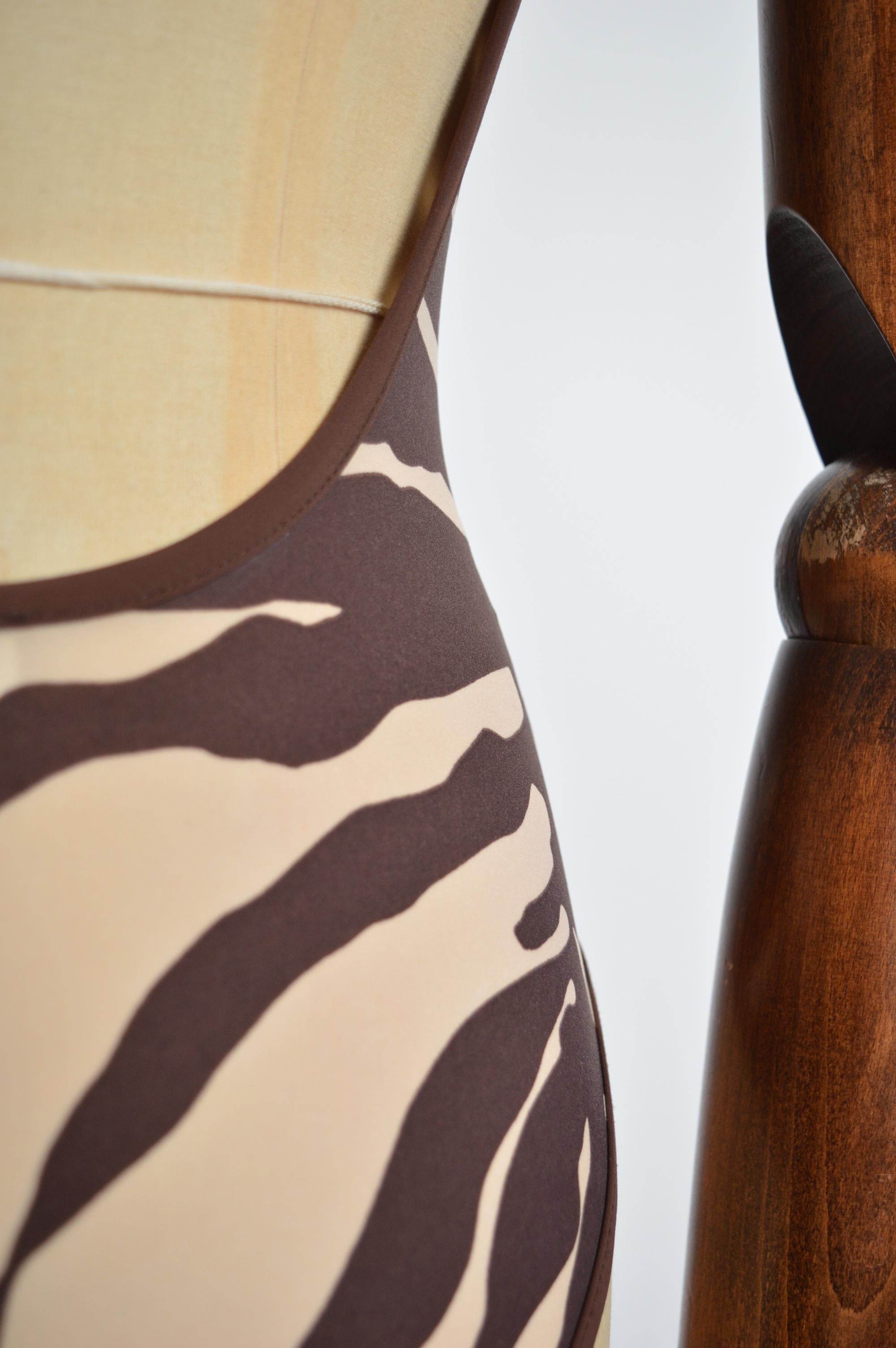 F/W 1996 DOLCE & GABBANA Brown & Cream Zebra Swimsuit One Piece Body For Sale 3