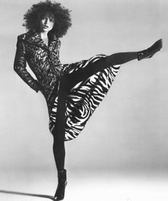 F/W 1996 Gianni Versace Black Leopard Faux Fur Sample Double Breasted Coat