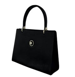 F/W 1996 Gianni Versace Bolso de noche con asa superior de satén negro