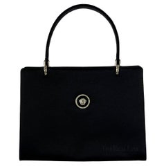 F/W 1996 Gianni Versace Black Satin Top Handle Evening Bag