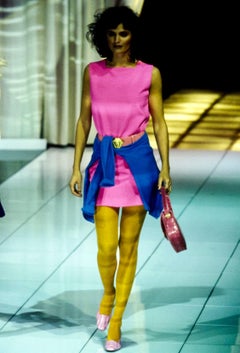 F/W 1996 Gianni Versace Cherry Red Croc Embossed Medusa Shoulder Bag