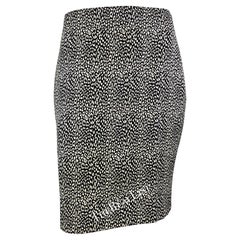 F/W 1996 Gianni Versace Couture Black White Cheetah Print Pencil Skirt 