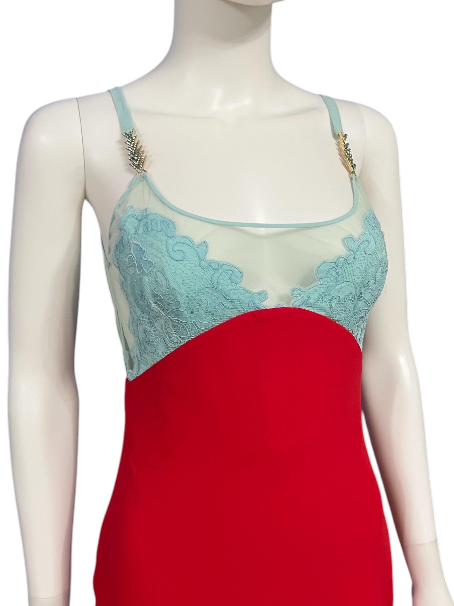 Women's F/W 1996 Gianni Versace Couture Lace Crystal Slip Dress For Sale