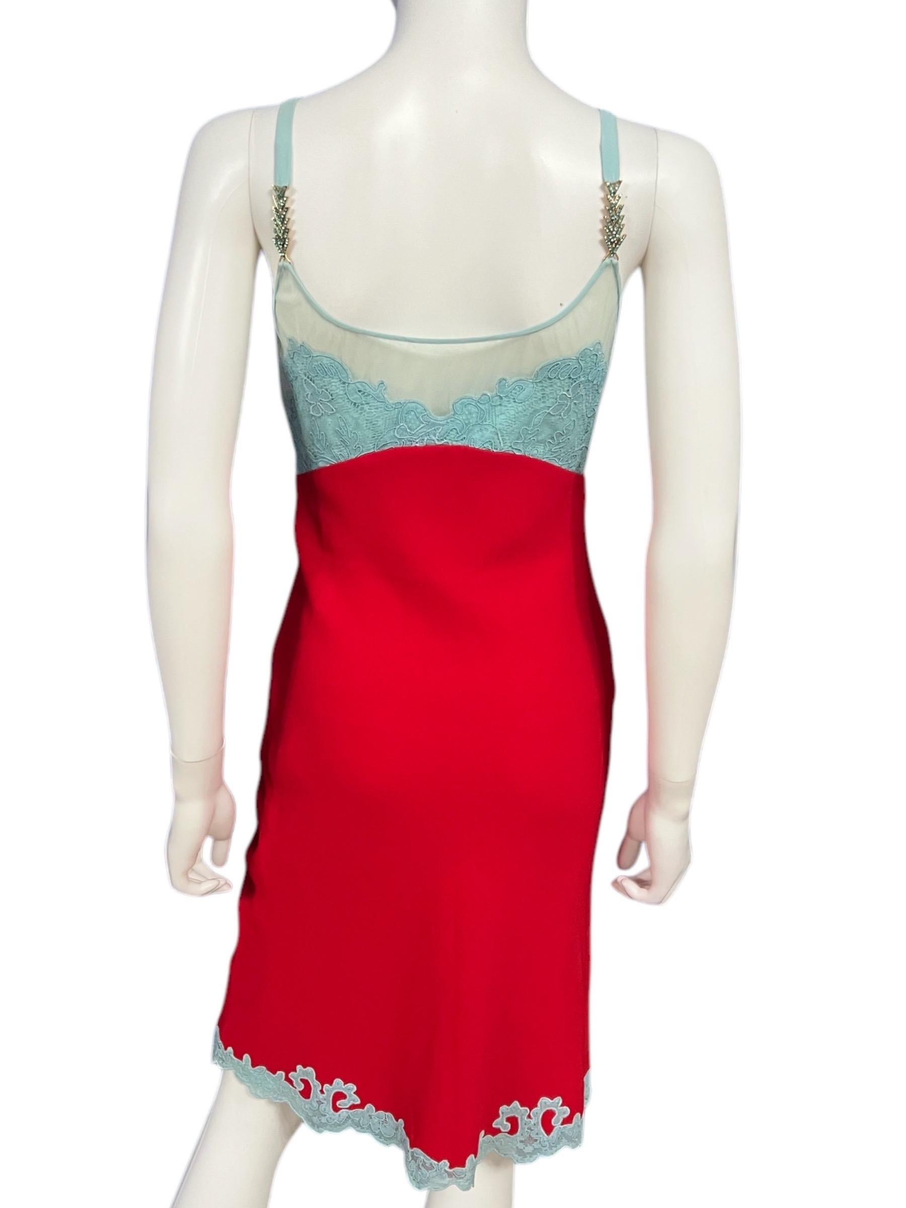 F/W 1996 Gianni Versace Couture Lace Crystal Slip Dress For Sale 2