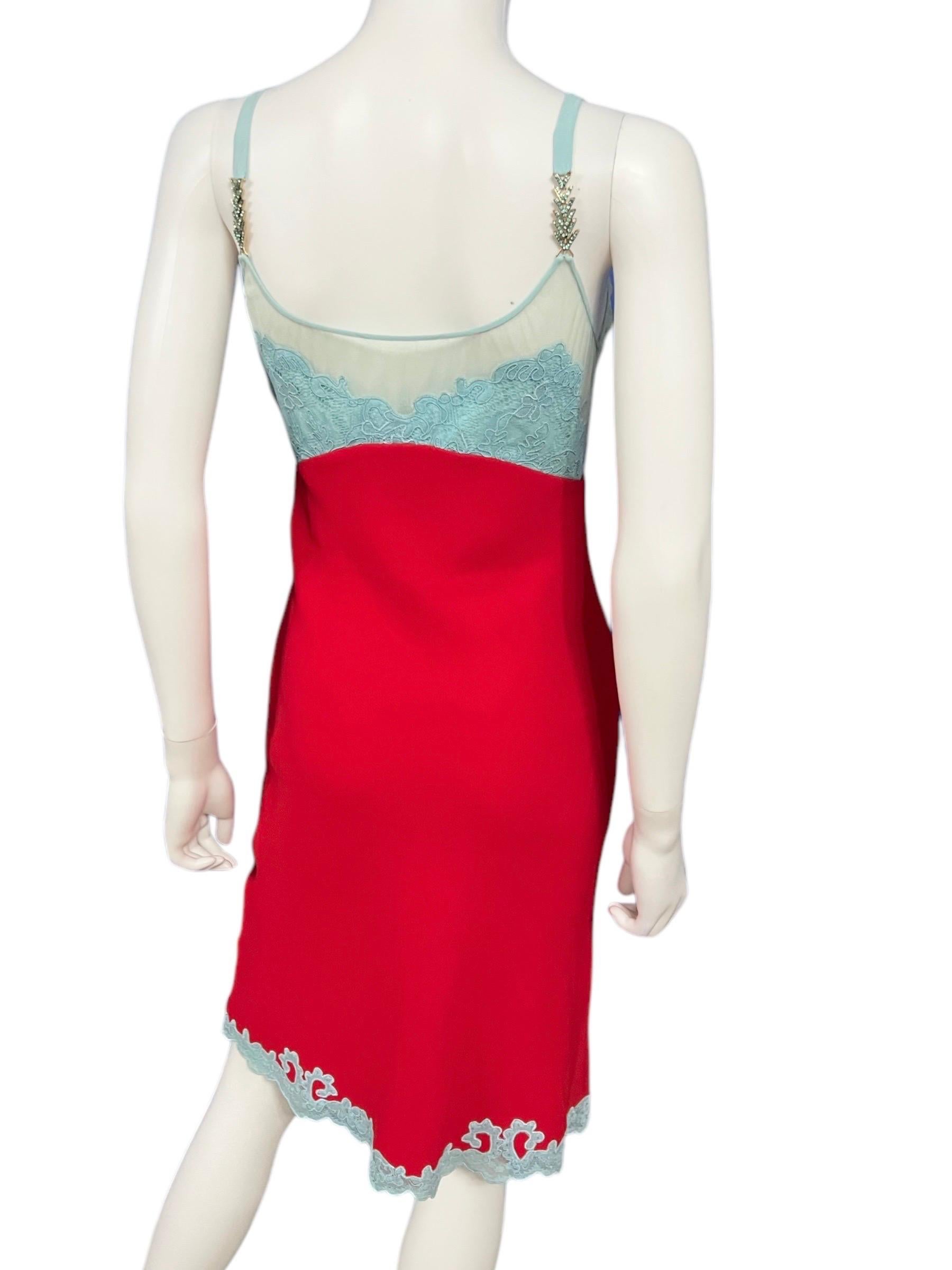 F/W 1996 Gianni Versace Couture Lace Crystal Slip Dress For Sale 4