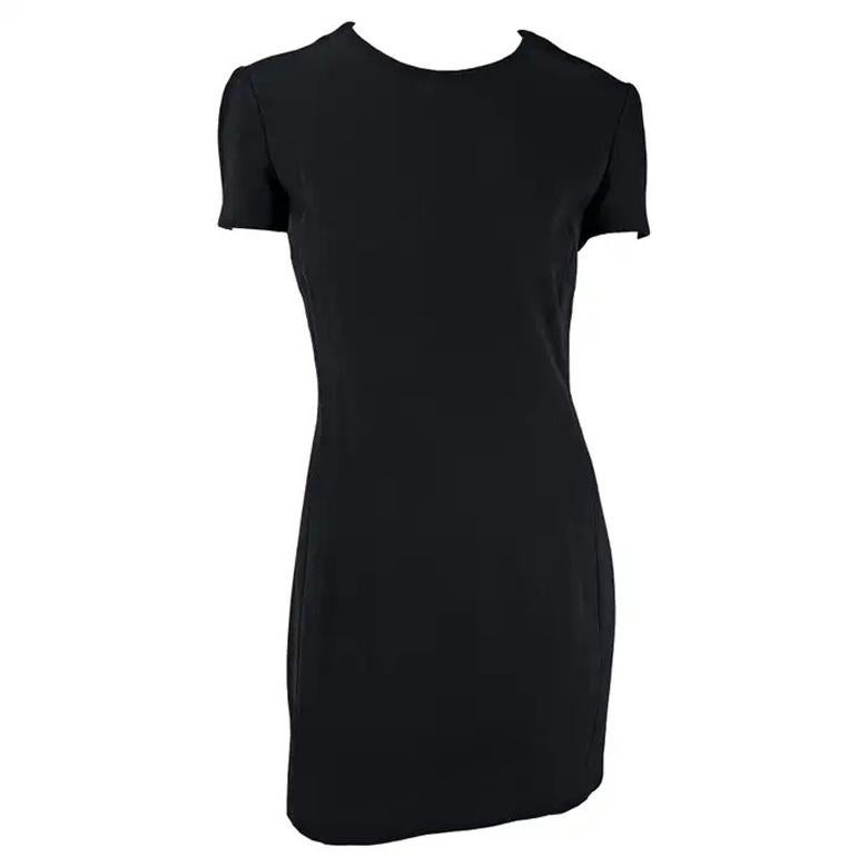 H/W 1996 Gianni Versace Schwarzes Minikleid mit kurzen Ärmeln im Angebot