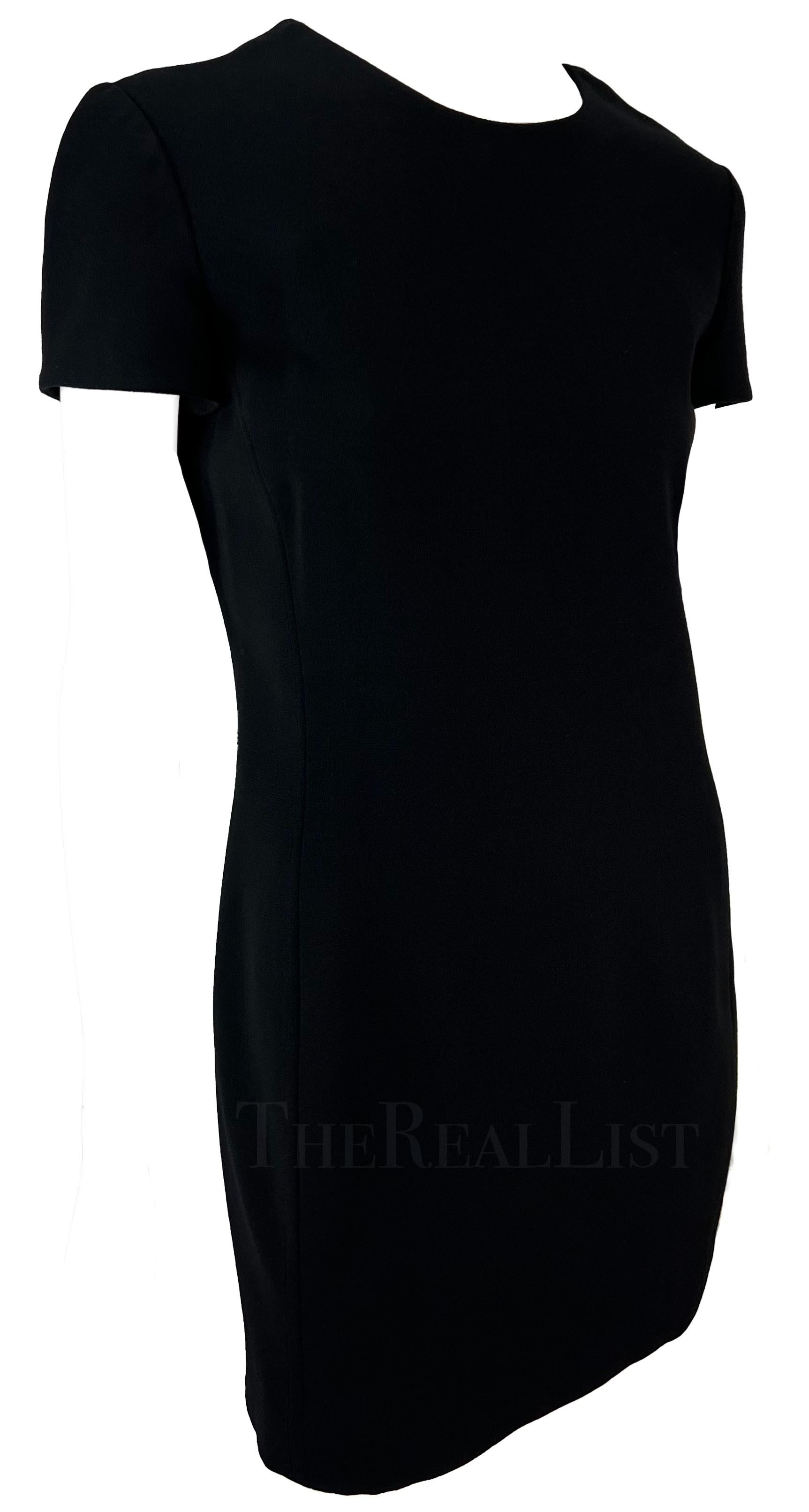 F/W 1996 Gianni Versace Short Sleeve Black Mini Dress For Sale 1