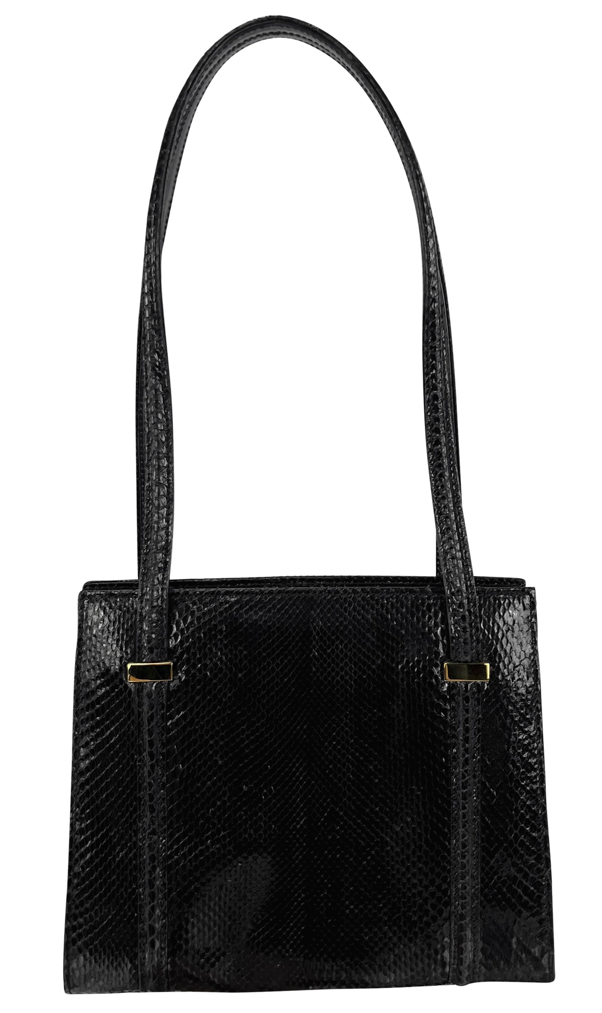 A/I 1996 Gucci by Tom Ford Ad Genuine Python Skin Borsa a tracolla media nera In condizioni ottime in vendita a West Hollywood, CA