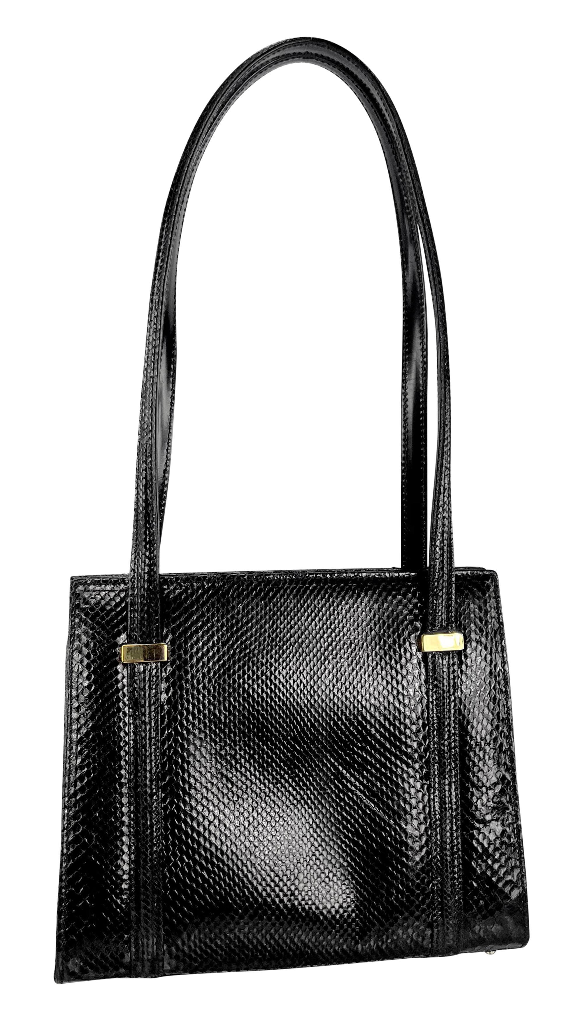 A/I 1996 Gucci by Tom Ford Ad Genuine Python Skin Borsa a tracolla media nera in vendita 4