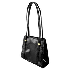 F/W 1996 Gucci by Tom Ford Ad Genuine Python Skin Black Medium Shoulder Bag