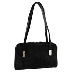 F/W 1996 Gucci by Tom Ford Bolso de hombro de piel de potro con corte de cocodrilo negro