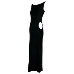 F/W 1996 Gucci by Tom Ford Black Cut-Out Sleeveless Gown Long Dress