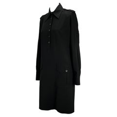 F/W 1996 Gucci by Tom Ford Black Epaulet Military Pocket Dress