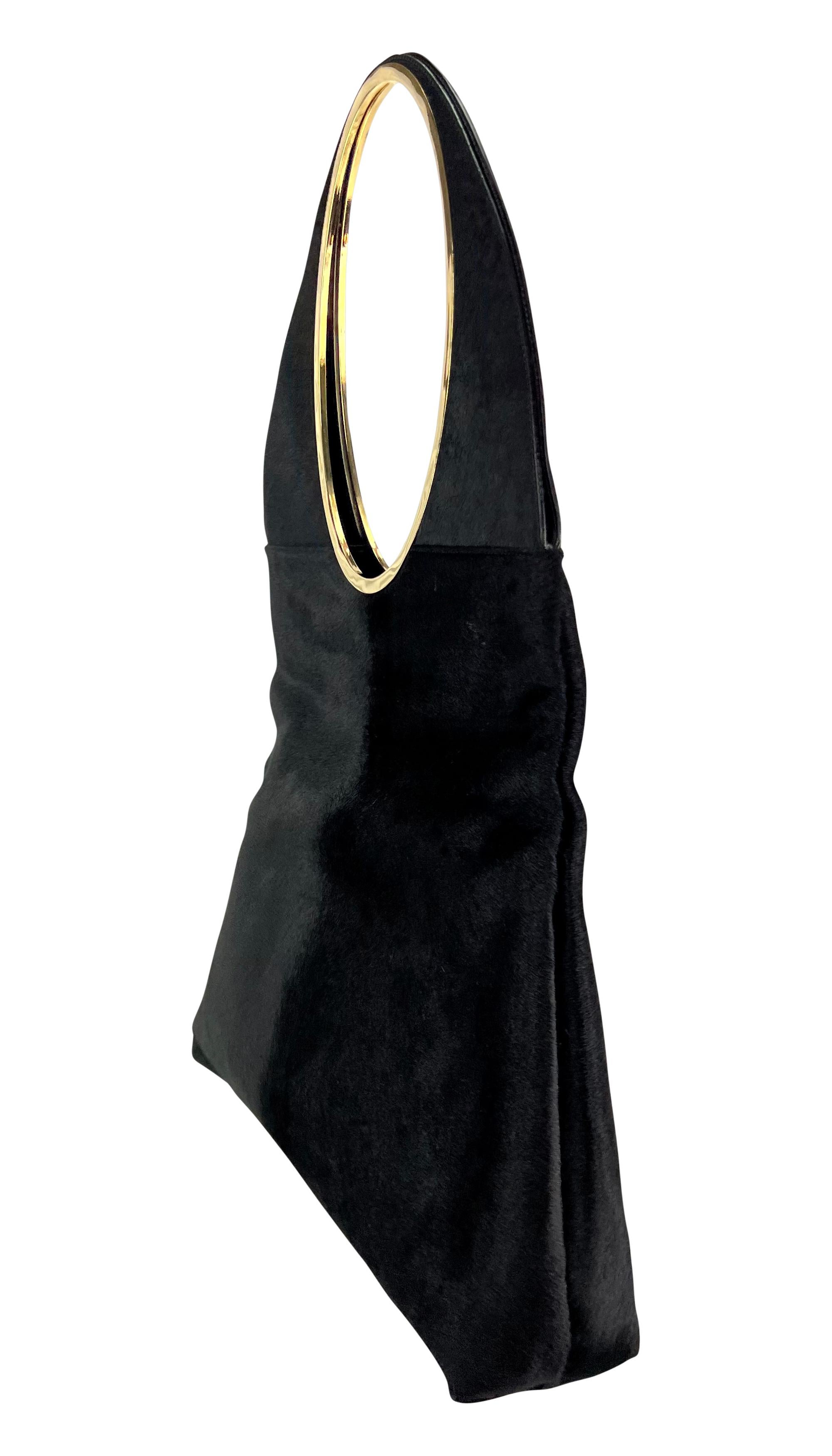 F/W 1996 Gucci by Tom Ford Black Pony Hair Oversized Runway Shoulder Bag For Sale 7