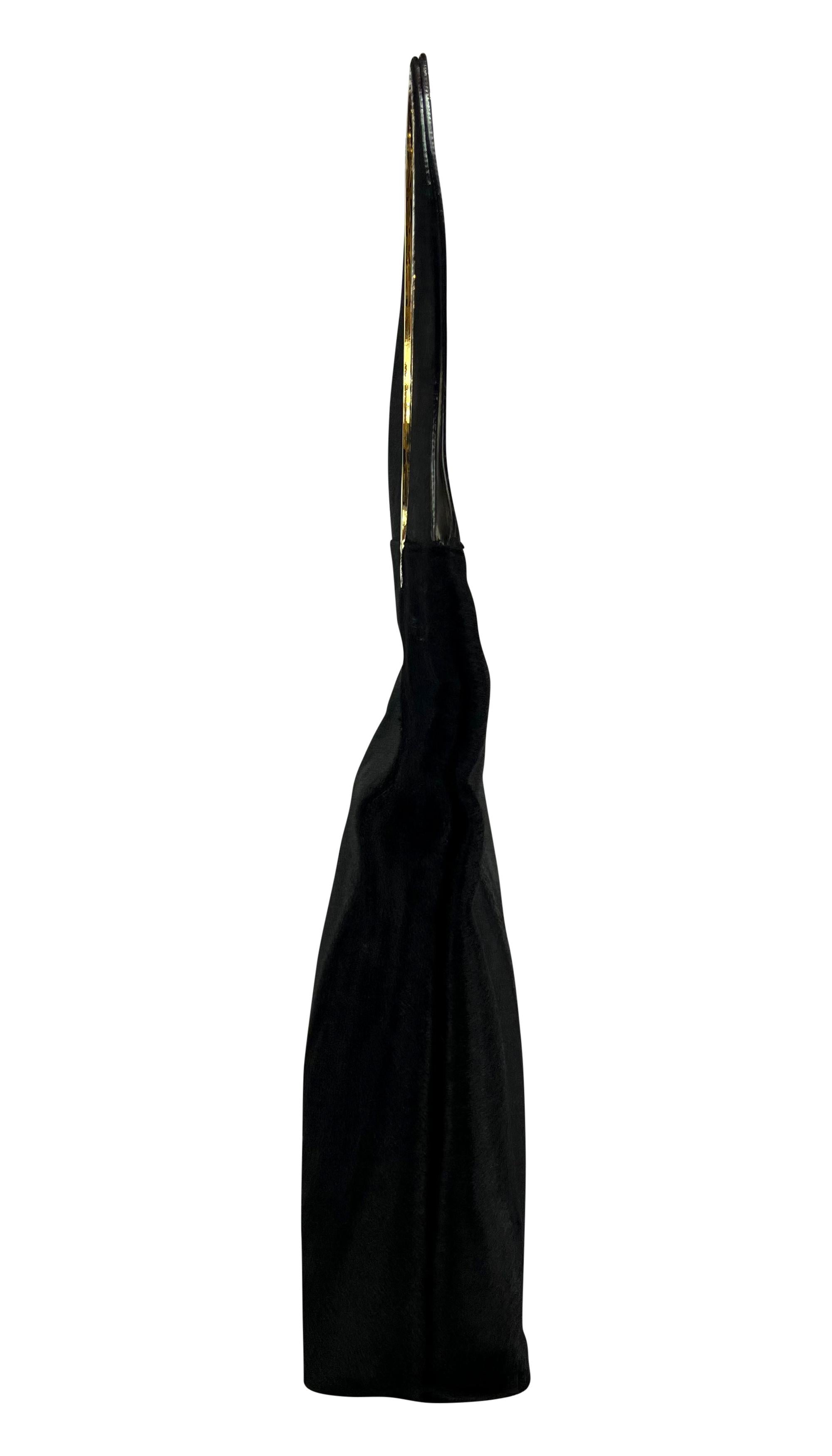 F/W 1996 Gucci by Tom Ford Black Pony Hair Oversized Runway Shoulder Bag For Sale 8