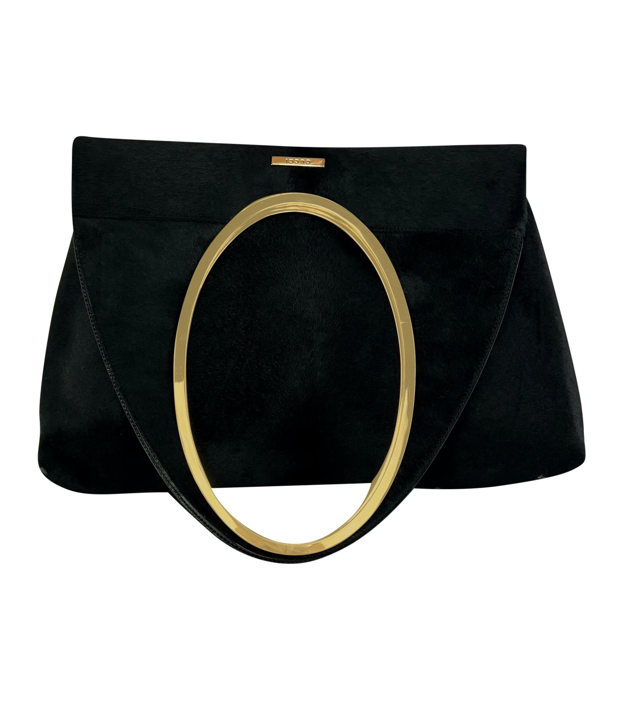 F/W 1996 Gucci by Tom Ford Black Pony Hair Oversized Runway Shoulder Bag For Sale 10